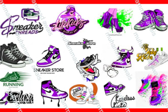 make a logo of your shoes brand or shoe vector or shoe poster