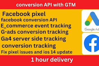 setup facebook pixel and conversion API, google analytics 4,