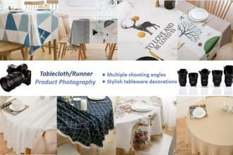 shoot tablecloth product with lifestyle images in china