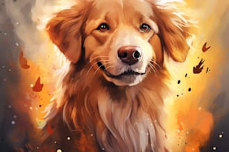 make a cute style pet portrait