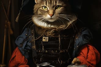 draw realistic portrait cat, dog, animal or any pets