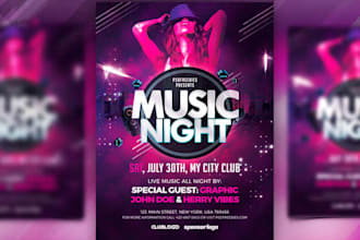 design night club dj party event music concert hip hop flyer poster