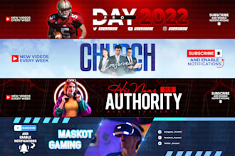 design professional youtube banner, facebook cover banner