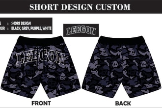 do design of a short pants pattern, custom, clothing