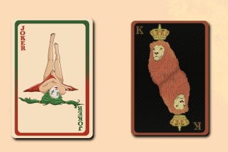 draw your portrait into cartoon art playing cards style