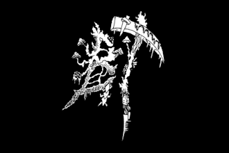 draw a metal, grind core, sludge logo