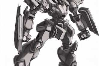 draw gundam, transformers, mecha robot