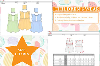 create a size chart for all measurements of your design