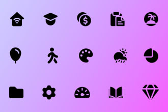 design custom icon or vector line icon set in fast delivery