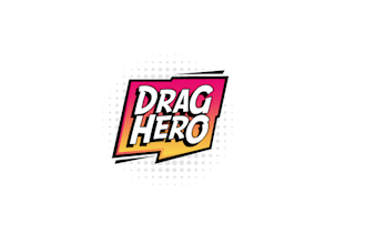 design drag hero merch company logo
