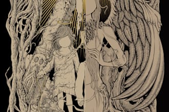 create high detailed and unique tshirt artwork