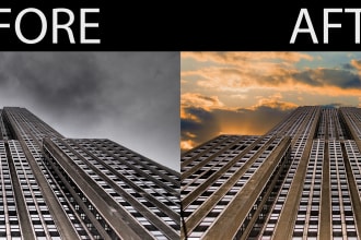 edit real estate images sky replacement, green grass, sky on windows etc