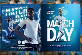 design a poster for the final soccer or football match