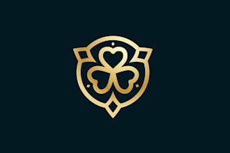 design golden shamrock pub logo