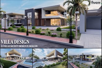 create 3d model and render images of architectural project