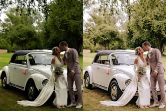 wedding photos edit and event editing with high end color correction