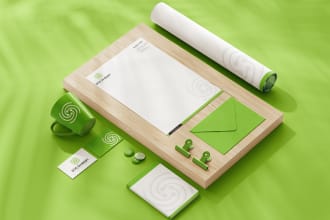 design letterhead, business card, and stationery all items
