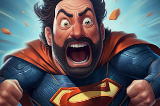 design super hero comic or character illustration