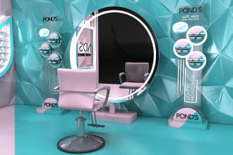 design 3d exhibition booth, trade show, kiosk, stalls