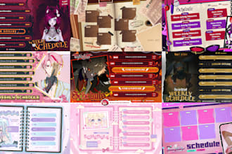 design any style of anime and vtuber stream schedule graphic