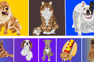 drawing pets into stunning vector art