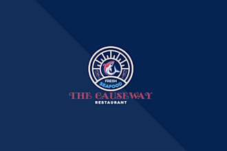 clean refreshed seafood restaurant logo
