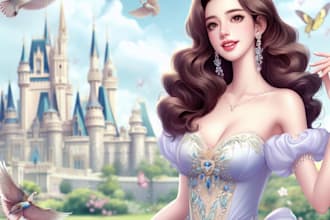 draw your portrait in disney cartoon style
