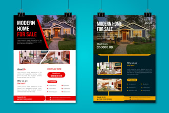 design a modern home or real estate flyer for your business