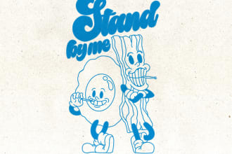 create retro style illustrations, cartoons, t shirts