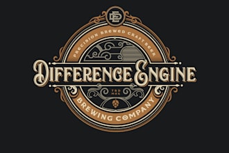 make a professional steampunk logo or badge design