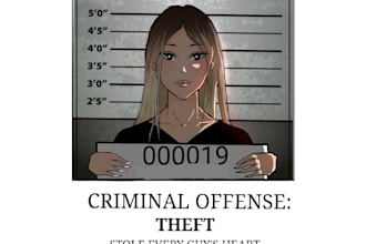 draw fake mugshots in an anime style