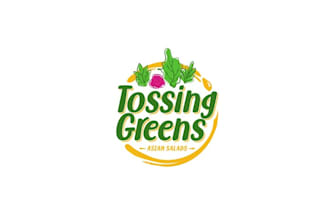fresh healthy salad bar logo design