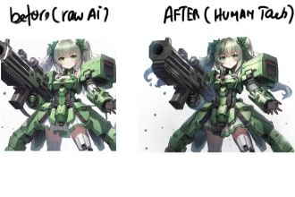 do professional ai art with human touch illustration