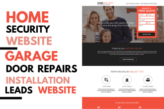 design home security website garage door website home security lead generation