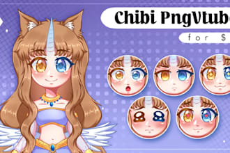 make png vtuber chibis in anime style