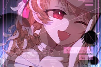 do anime illustration in pretty and aesthetic style