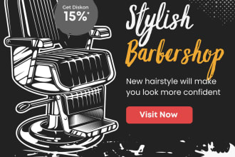 barbershop creative such as flyer, social media post, short video, creative