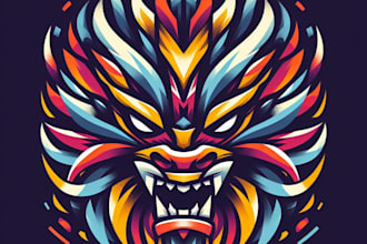 create unique barong head mascot logo
