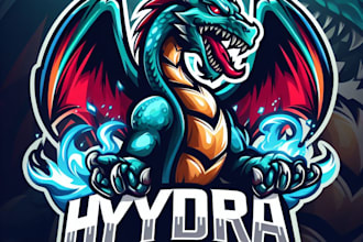 design unique and creative hydra dragon esport logo for your business