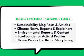 write on climate, environment, and sustainability