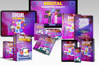 do design a digital product mockup, and ecover bundle
