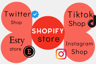 set up tiktok shop twitter shop, instagram shop and esty shop