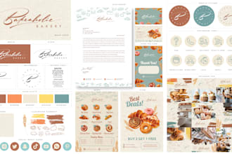 do restaurant bakery cafe branding kit with handwritten logo
