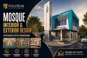 design 3d architectural mosques, islamic buildings and 3d renders
