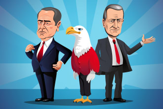 make political cartoons character caricature and friendship portrait