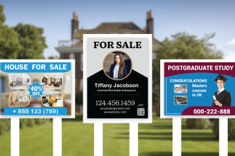 create modern design yard sign, bandit sign, billboard, lawn sign