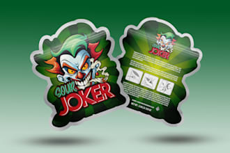 design die cut, custom shaped weed, cannabis mylar bag or pouch