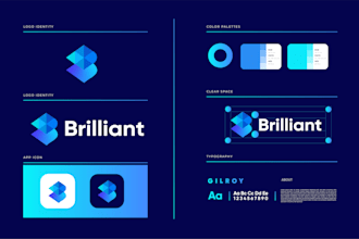 design modern logo with brand style guide and brand identity