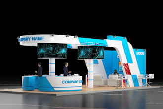 design a stunning and immersive 3d exhibition stall