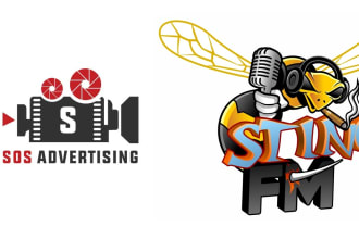 design a professional modern podcast, radio logo